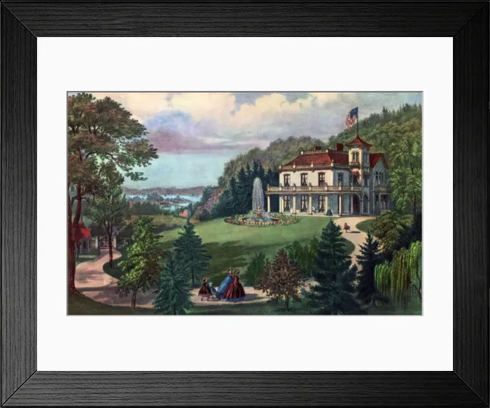 Framed Print : Life in the Country, Evening, 1862. Artist: Currier and Ives Framed Print : Life in the Country, Evening, 1862. Artist: Currier and Ives