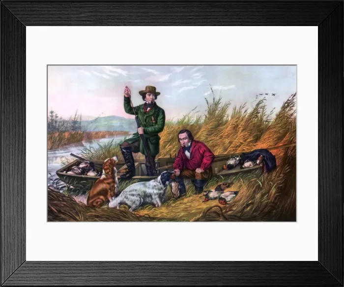 Framed Print : Wild Duck Shooting, 1854. Artist: Currier and Ives Framed Print : Wild Duck Shooting, 1854. Artist: Currier and Ives