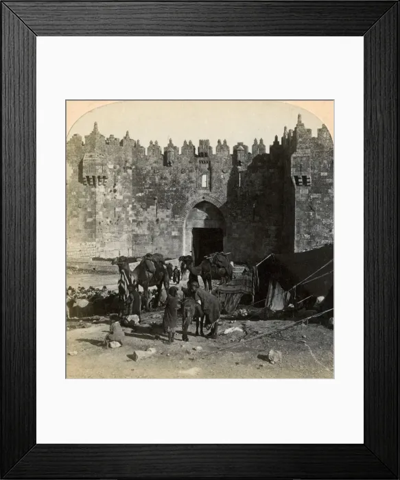 Framed Print : The Damascus gate, the nothern entrance to Jerusalem, Palestine, 1899. Artist: Underwood & Underwood Framed Print : The Damascus gate, the nothern entrance to Jerusalem, Palestine, 1899. Artist: Underwood & Underwood