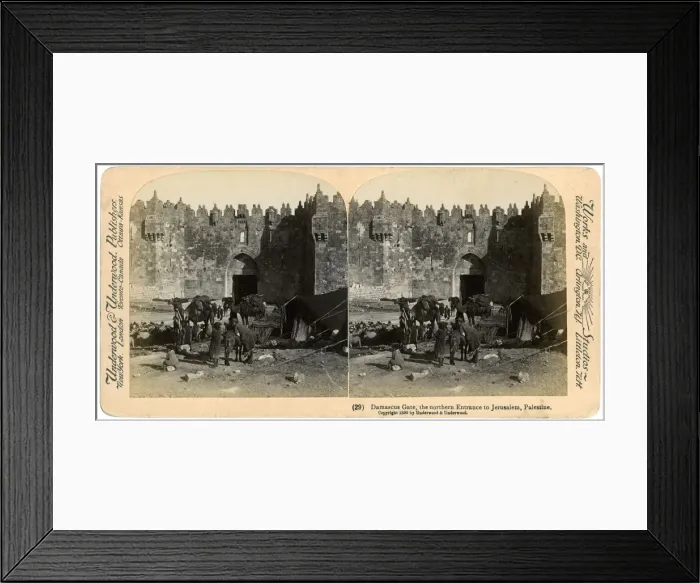Framed Print : The Damascus gate, the nothern entrance to Jerusalem, Palestine, 1899. Artist: Underwood & Underwood Framed Print : The Damascus gate, the nothern entrance to Jerusalem, Palestine, 1899. Artist: Underwood & Underwood