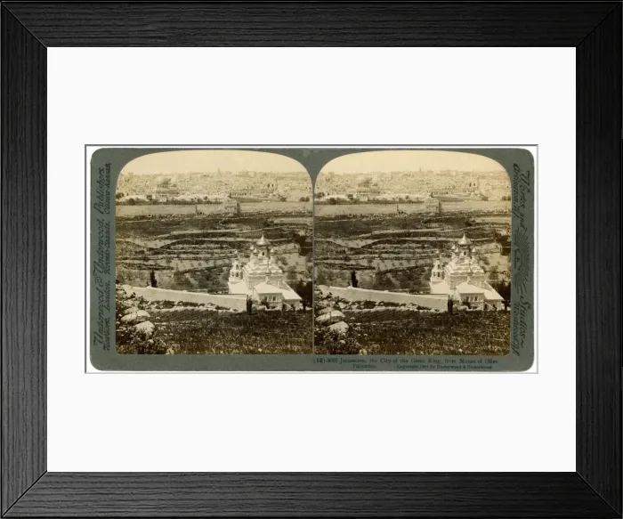 Framed Print : Jerusalem, as seen from the Mount of Olives, Palestine, 1901. Artist: Underwood & Underwood Framed Print : Jerusalem, as seen from the Mount of Olives, Palestine, 1901. Artist: Underwood & Underwood