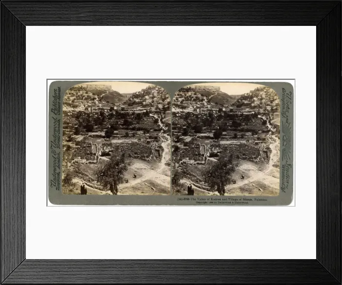 Framed Print : The valley of Kedron and the village of Siloam, outside the wall of Jerusalem, Palestine, 1896. Artist: Underwood & Underwood Framed Print : The valley of Kedron and the village of Siloam, outside the wall of Jerusalem, Palestine, 1896. Artist: Underwood & Underwood