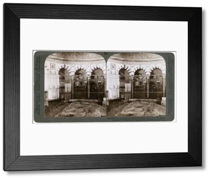 Framed Print : The sacred rock, where the Temple Alter stood, Mount Moriah, Jerusalem, Palestine, 1900. Artist: Underwood & Underwood Framed Print : The sacred rock, where the Temple Alter stood, Mount Moriah, Jerusalem, Palestine, 1900. Artist: Underwood & Underwood