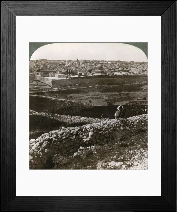 Framed Print : Jerusalem, as seen from the south-east, showing the site of the temple, Palestine, 1900s. Artist: Underwood & Underwood Framed Print : Jerusalem, as seen from the south-east, showing the site of the temple, Palestine, 1900s. Artist: Underwood & Underwood