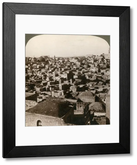 Framed Print : Jerusalem, as seen from the nothern wall, Palestine, 1897. Artist: Underwood & Underwood Framed Print : Jerusalem, as seen from the nothern wall, Palestine, 1897. Artist: Underwood & Underwood