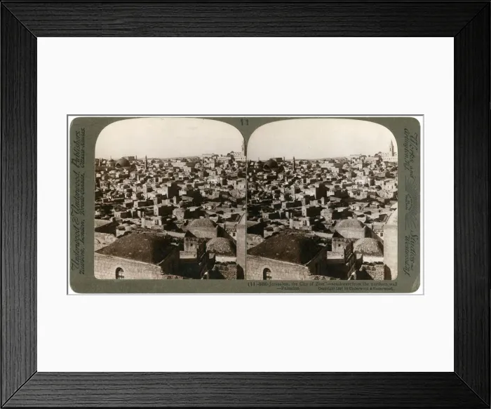 Framed Print : Jerusalem, as seen from the nothern wall, Palestine, 1897. Artist: Underwood & Underwood Framed Print : Jerusalem, as seen from the nothern wall, Palestine, 1897. Artist: Underwood & Underwood