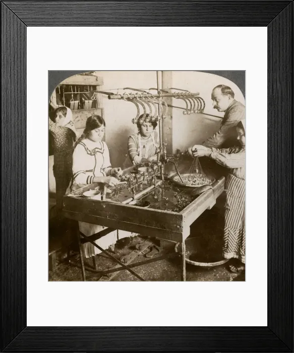 Framed Print : Manufacturing silk, Syria, 1900s. Artist: Underwood & Underwood Framed Print : Manufacturing silk, Syria, 1900s. Artist: Underwood & Underwood
