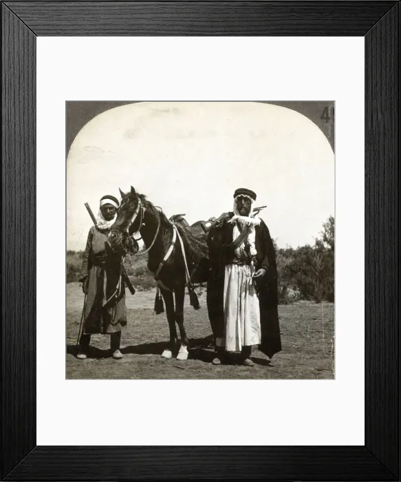 Framed Print : A sheikh and his bodyguard, Syria, 1900s. Artist: Keystone Framed Print : A sheikh and his bodyguard, Syria, 1900s. Artist: Keystone