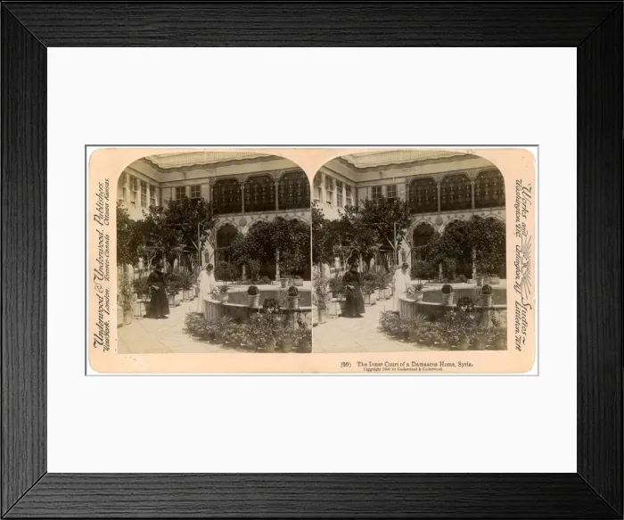 Framed Print : The inner court of a Damascus home, Syria, 1900. Artist: Underwood & Underwood Framed Print : The inner court of a Damascus home, Syria, 1900. Artist: Underwood & Underwood