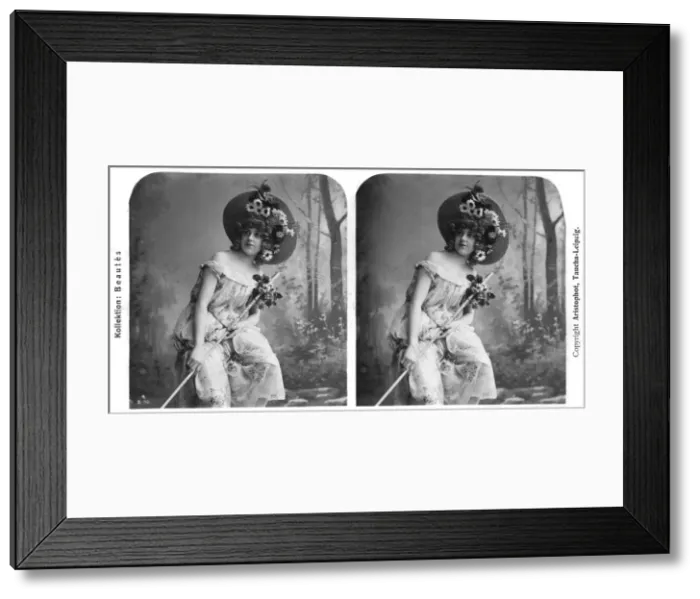 Framed Print : Portrait of a costumed woman, early 20th century. Artist: Aristophot Framed Print : Portrait of a costumed woman, early 20th century. Artist: Aristophot