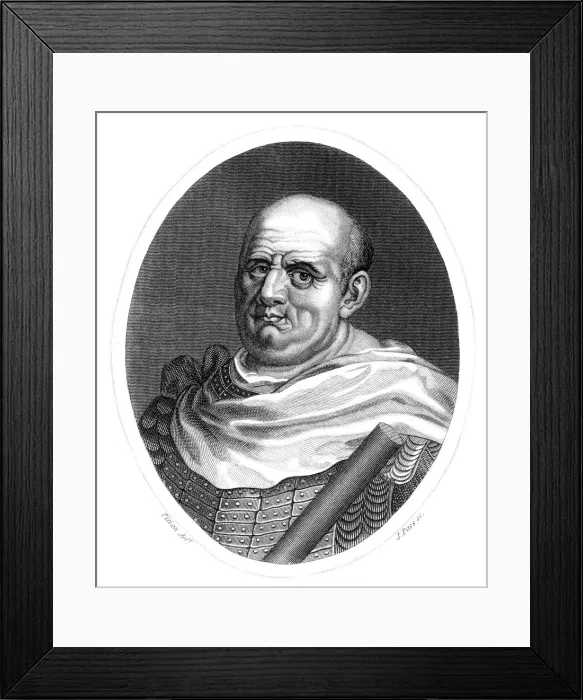 Framed Print : Vespasian Caesar, Roman Emperor. Artist: J Pass Framed Print : Vespasian Caesar, Roman Emperor. Artist: J Pass