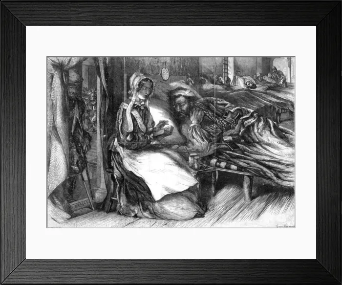 Framed Print : Christmas charity, interior of a hospital in the east, 1855. Artist: George Measom Framed Print : Christmas charity, interior of a hospital in the east, 1855. Artist: George Measom