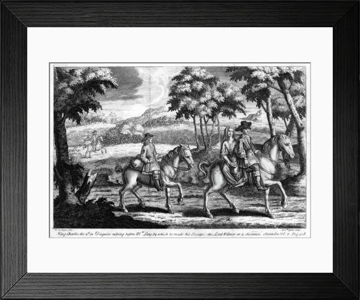 Framed Print : King Charles II escaping from England, 1651. Artist: Gucht Framed Print : King Charles II escaping from England, 1651. Artist: Gucht