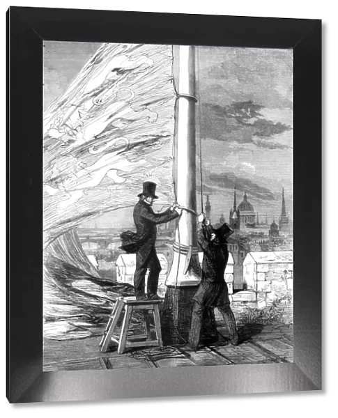 Hoisting the Royal Standard at the Tower of London, 1856