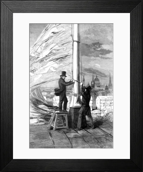 Framed Print : Hoisting the Royal Standard at the Tower of London, 1856 Framed Print : Hoisting the Royal Standard at the Tower of London, 1856