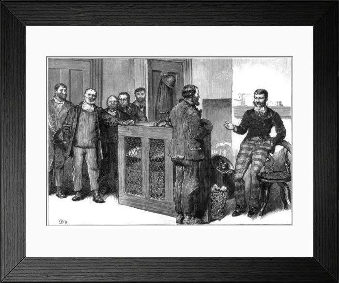 Framed Print : A coal mine lockout, South Wales, 1875 Framed Print : A coal mine lockout, South Wales, 1875