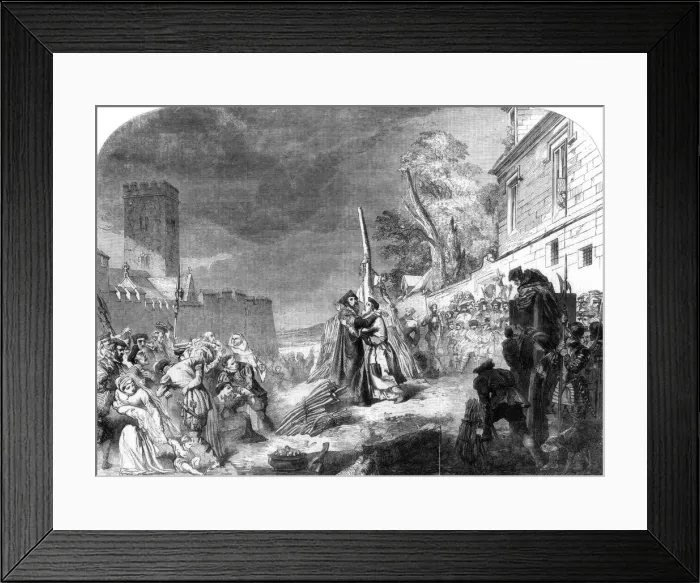 Framed Print : The martyrdom of Ridley and Latimer, Oxford, 1856. Artist: George Hayter Framed Print : The martyrdom of Ridley and Latimer, Oxford, 1856. Artist: George Hayter