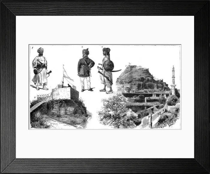 Framed Print : Afghans and images of Hyderabad, Central India, 1888 Framed Print : Afghans and images of Hyderabad, Central India, 1888