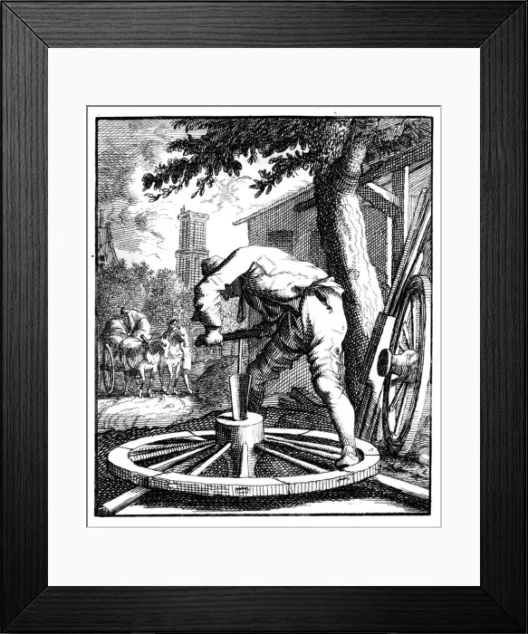 Framed Print : The wagon maker, 18th century Framed Print : The wagon maker, 18th century