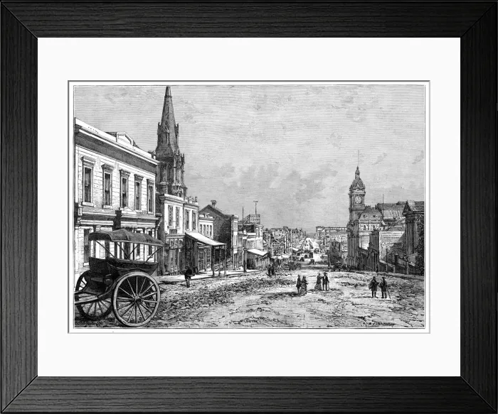 Framed Print : Collins Street, Melbourne, Victoria, Australia, 19th century Framed Print : Collins Street, Melbourne, Victoria, Australia, 19th century