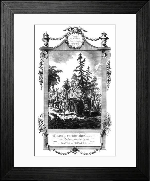 Framed Print : The King of Cochinchina riding on an elephant, c18th century Framed Print : The King of Cochinchina riding on an elephant, c18th century