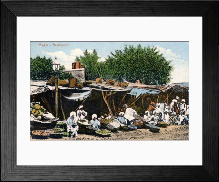 Framed Print : Market, Rawalpindi, India, early 20th century Framed Print : Market, Rawalpindi, India, early 20th century
