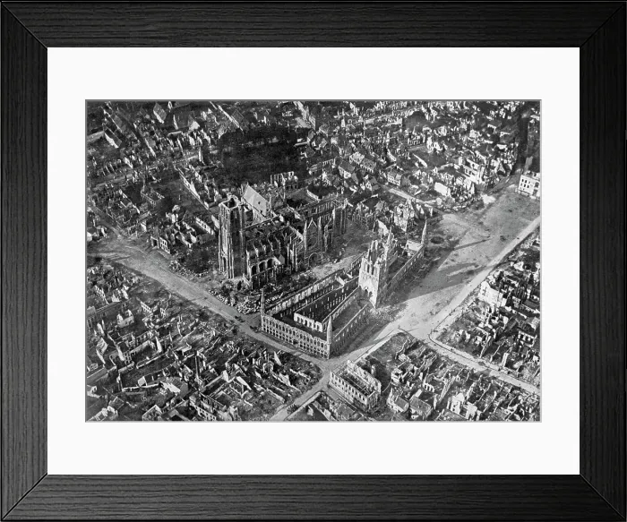 Framed Print : Ypres after German bombardment, First World War, 1914-1918, (c1920) Framed Print : Ypres after German bombardment, First World War, 1914-1918, (c1920)