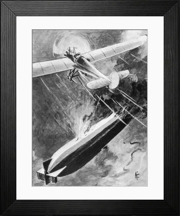 Framed Print : How Sub-Lieutenant Warneford won his VC, 7 June 1915, (1920) Framed Print : How Sub-Lieutenant Warneford won his VC, 7 June 1915, (1920)