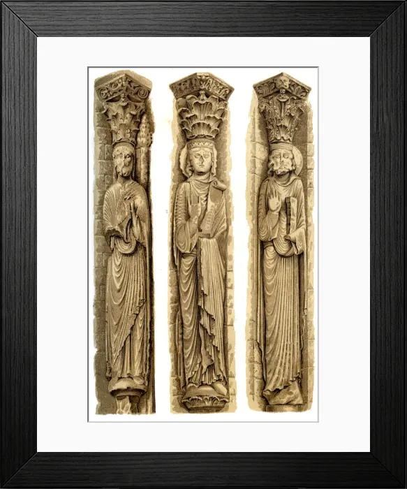 Framed Print : Exterior decoration of Le Mans Cathedral, Le Mans, France, 15th century (1849). Artist: H Moulin Framed Print : Exterior decoration of Le Mans Cathedral, Le Mans, France, 15th century (1849). Artist: H Moulin