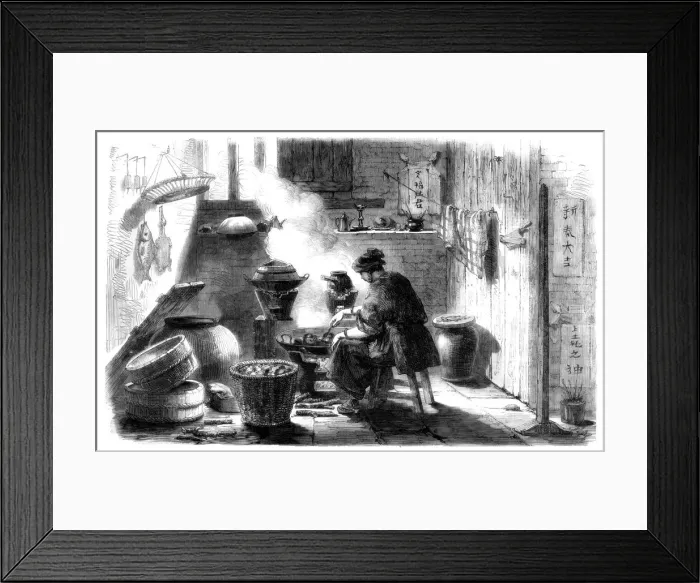 Framed Print : Woman preparing cakes for the Chinese New Year, 1861 Framed Print : Woman preparing cakes for the Chinese New Year, 1861