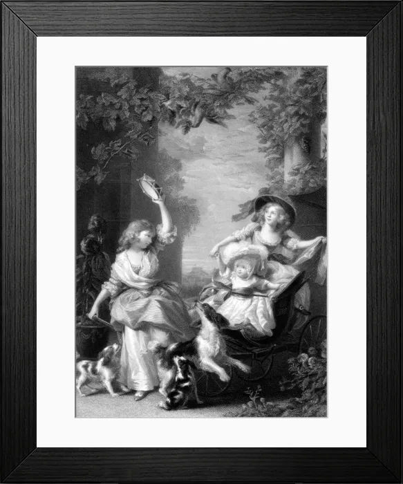 Framed Print : The Royal Princesses, children of King George III, 19th century. Artist: Robert Graves Framed Print : The Royal Princesses, children of King George III, 19th century. Artist: Robert Graves