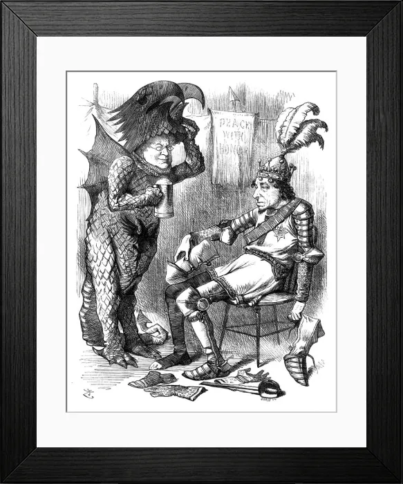 Framed Print : St George and the Dragon (After the Performance), 1878. Artist: Swain Framed Print : St George and the Dragon (After the Performance), 1878. Artist: Swain