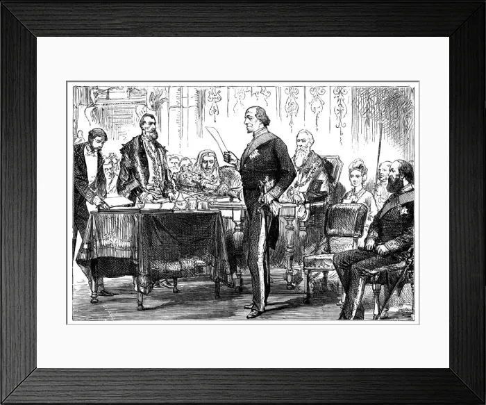 Framed Print : Benjamin Disraeli (1808-1881) receiving the freedom of the city of London, 1878 Framed Print : Benjamin Disraeli (1808-1881) receiving the freedom of the city of London, 1878