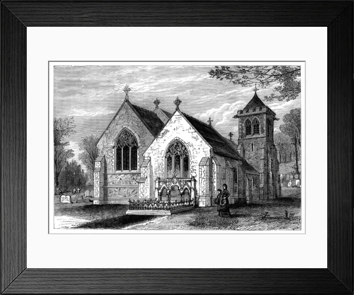 Framed Print : St Michaels Church and the grave of Benjamin Disraeli (1804-1881), late 19th century Framed Print : St Michaels Church and the grave of Benjamin Disraeli (1804-1881), late 19th century