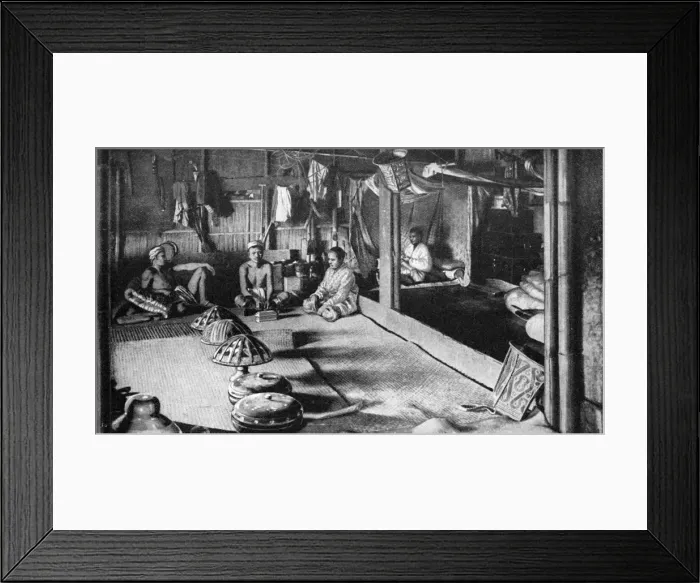 Framed Print : A Kalimantan native long house, Borneo, 1922 Framed Print : A Kalimantan native long house, Borneo, 1922