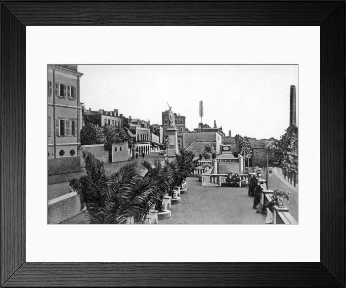 Framed Print : Line Wall Boulevard, Gibraltar, early 20th century. Artist: VB Cumbo Framed Print : Line Wall Boulevard, Gibraltar, early 20th century. Artist: VB Cumbo