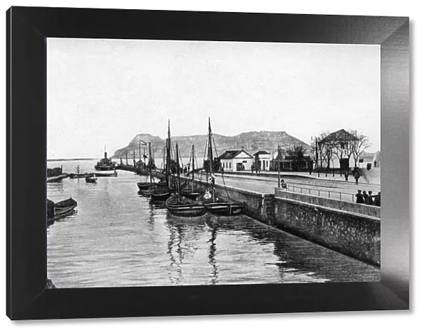 The Rock of Gibraltar from Algeciras, Spain, early 20th century. Artist: VB Cumbo