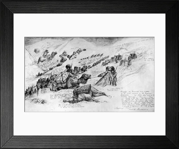 Framed Print : Russians bringing up guns and ammunition for the assault at Erzrum, 1916, (c1920). Artist: Stuff Framed Print : Russians bringing up guns and ammunition for the assault at Erzrum, 1916, (c1920). Artist: Stuff