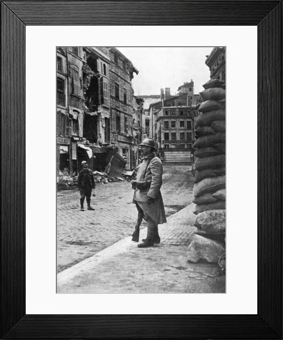 Framed Print : Garrison of French soldiers and firemen, Verdun, France, First World War, 1916, (c1920) Framed Print : Garrison of French soldiers and firemen, Verdun, France, First World War, 1916, (c1920)