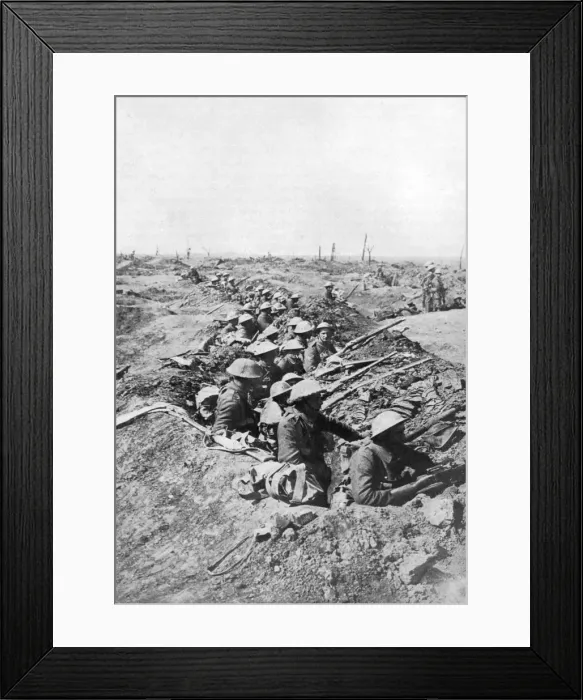 Framed Print : British troops on the Somme Heights, France, First World War, 1914-1918, (c1920)