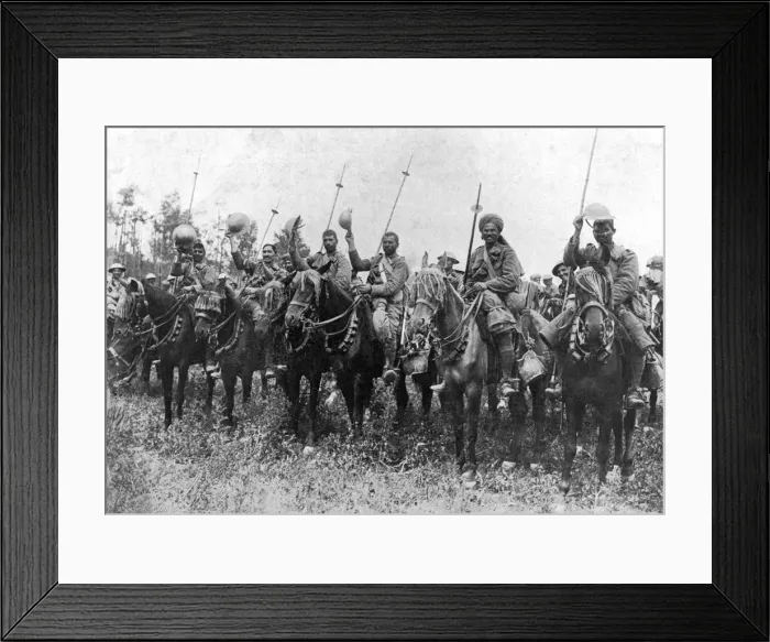 Framed Print : Indian cavalry after their charge, Somme, France, First World War, 14 July 1916, (c1920) Framed Print : Indian cavalry after their charge, Somme, France, First World War, 14 July 1916, (c1920)
