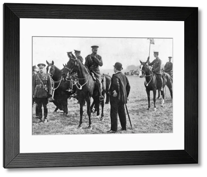 Framed Print : King George V at an inspection of troops at Aldershot, First World War, 1914-1918, (c1920) Framed Print : King George V at an inspection of troops at Aldershot, First World War, 1914-1918, (c1920)