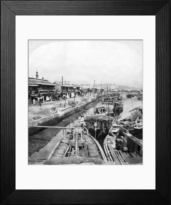 Framed Print : Native boats on a waterway in Yokohama, Japan, 1901. Artist: Clarence H White Framed Print : Native boats on a waterway in Yokohama, Japan, 1901. Artist: Clarence H White