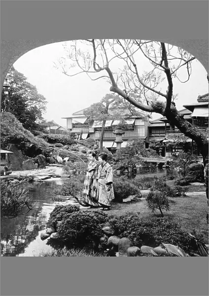 Japanese maids in a garden, 1904. Artist: BL Singley