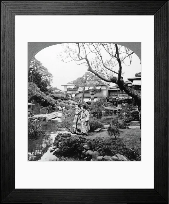 Framed Print : Japanese maids in a garden, 1904. Artist: BL Singley Framed Print : Japanese maids in a garden, 1904. Artist: BL Singley