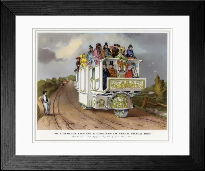 Framed Print : Dr Churchs London and Birmingham Steam Coach, 1833 Framed Print : Dr Churchs London and Birmingham Steam Coach, 1833
