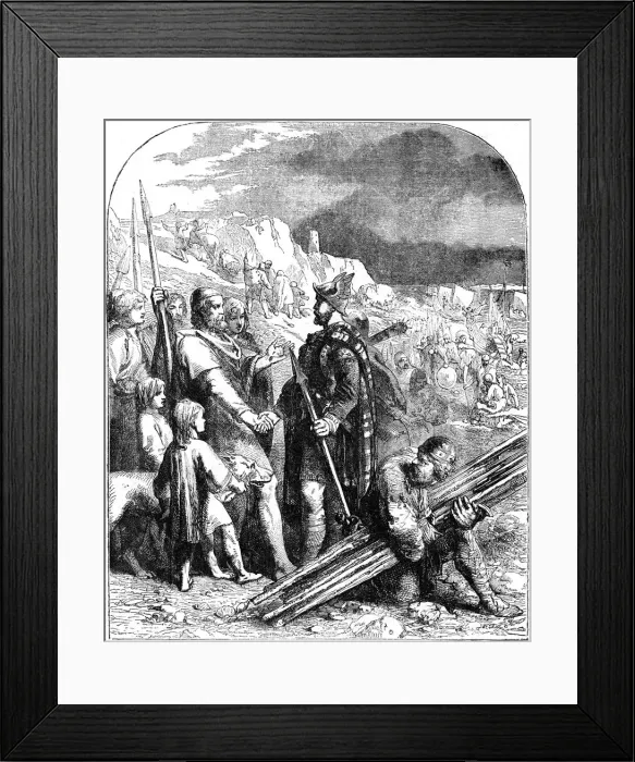 Framed Print : The Treaty of Peace between the Saxon Leaders and the British King, (19th century) Framed Print : The Treaty of Peace between the Saxon Leaders and the British King, (19th century)