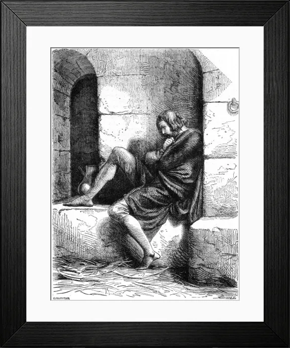 Framed Print : Robert of Normandy a Prisoner in Cardiff Castle, (19th century). Artist: Oupre Framed Print : Robert of Normandy a Prisoner in Cardiff Castle, (19th century). Artist: Oupre