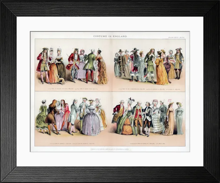 Framed Print : Costume in England, c18th century Framed Print : Costume in England, c18th century