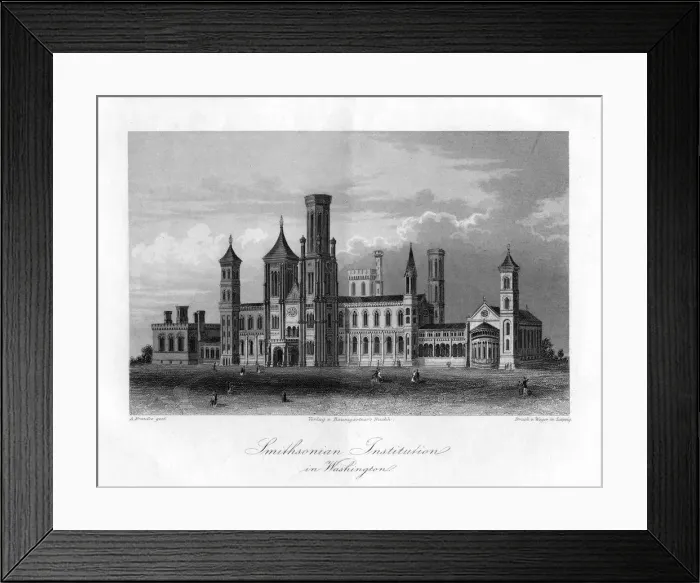 Framed Print : Smithsonian Institution in Washington. Artist: A Krausse Framed Print : Smithsonian Institution in Washington. Artist: A Krausse